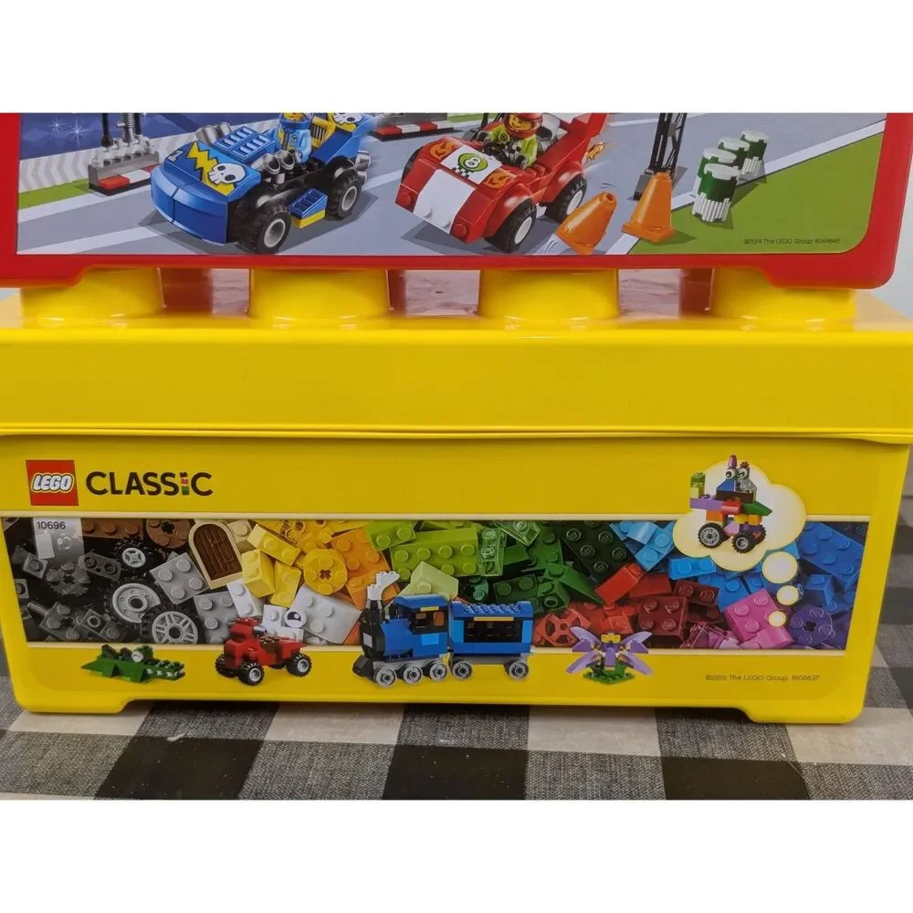 Y2K Lego Storage Containers Red/Yellow 14x6x6 Bundle of 2